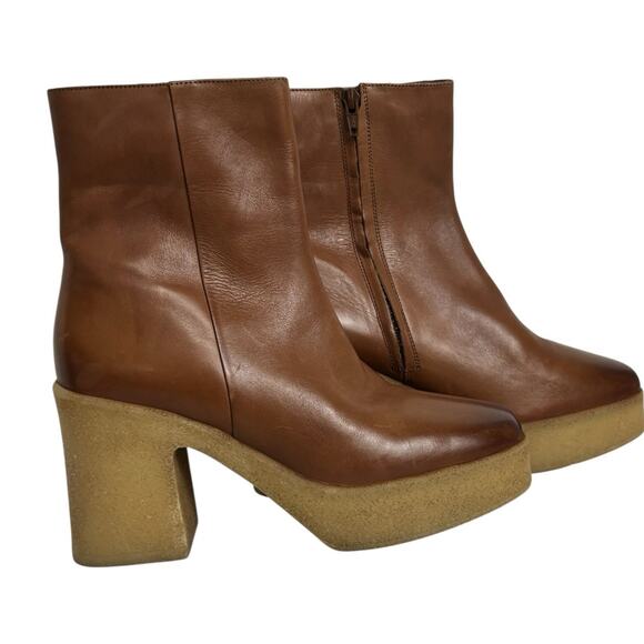 Seychelles Navigate Side Zip Women's Platform Brown Boots Size 9 - Picture 12 of 13